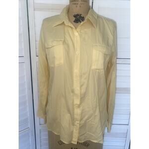 Sportif Button Front Shirt Women’s Hiking Fishing Camp Outdoor Yellow Sz Large